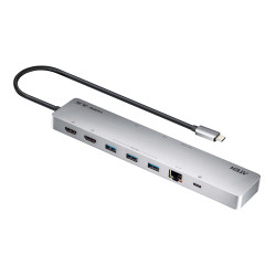 ATEN Docking 11-in-1 USB-C Multiport Dock + Power Pass-Through, 2 x HDMI, LAN, 3.5mm, USB-C, SD Card, microSD, 3 x USB 3.2