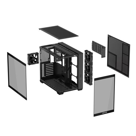 Case ASUS A32 PLUS Tempered Glass + 4 ARGB Fans - Black