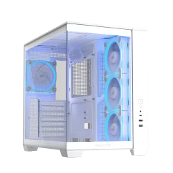 Case ASUS A32 PLUS Tempered Glass + 4 ARGB Fans - White