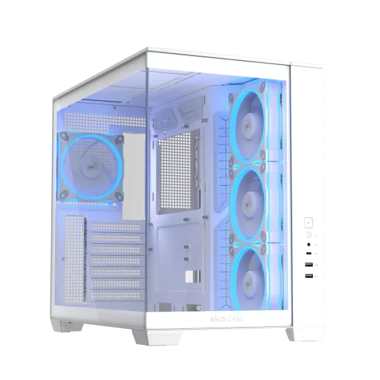 Case ASUS A32 PLUS Tempered Glass + 4 ARGB Fans - White