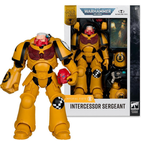 Warhammer 40,000 Intercessor Sergeant (Imperial Fist) Gold Label 7in Figure McFarlane