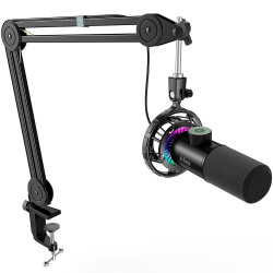 Microphone with Boom Arm FIFINE T658 Dynamic RGB - Black