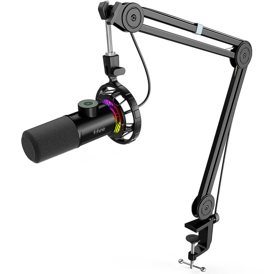 Microphone with Boom Arm FIFINE T658 Dynamic RGB - Black