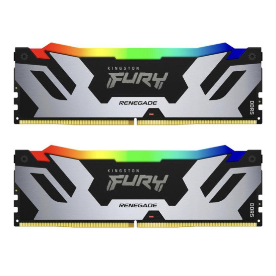 Memory Kingston Fury Renegade Silver/Black RGB 64GB(2x32GB) DDR5 6400MHz CL32 - KF564C32RSAK2-64