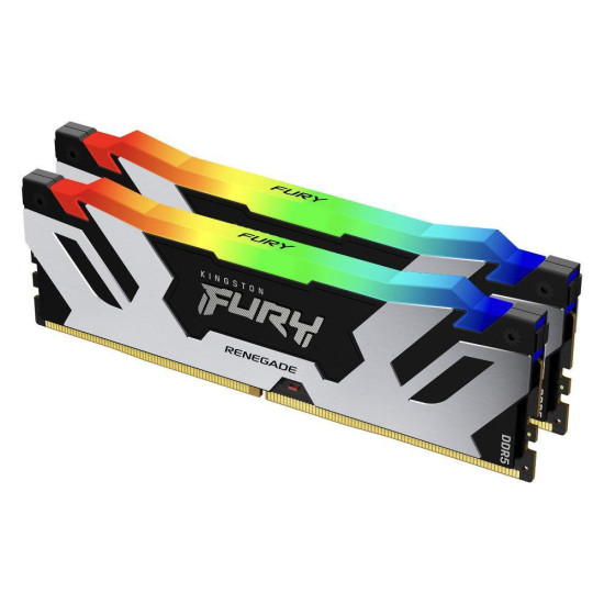 Memory Kingston Fury Renegade Silver/Black RGB 64GB(2x32GB) DDR5 6400MHz CL32 - KF564C32RSAK2-64