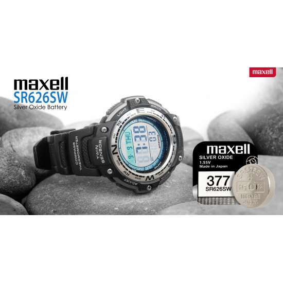 Бутонна батерия сребърна MAXELL SR626 SW /AG4/377/ 1.55V