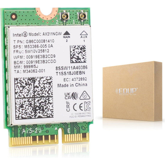 Ethernet Adapter Intel Wi-Fi 6E AX211 Gig+2230 2x2 AX R2 6GHz+ AX211.NGWG