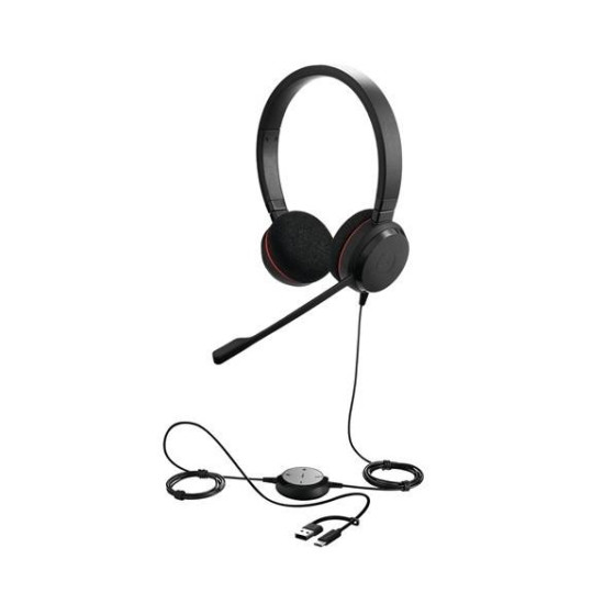 Слушалки с микрофон Jabra Evolve 20 UC Stereo USB-C/А Adapter