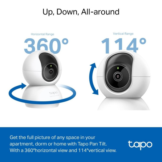 TP LINK Home Security Camera with AI, 3K 5MP (2880×1620 px), H.264, microSD, 2.4 GHz Wi-Fi