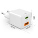 Hama Fast Charger, 1x USB-C, 1x USB-A, Mini-Charger, PD, 20 W, white