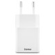 Hama Fast Charger, 1x USB-C, 1x USB-A, Mini-Charger, PD, 20 W, white
