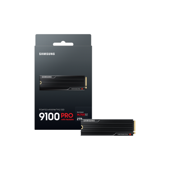 SSD SAMSUNG 9100 PRO 2TB, PCIe 5.0 NVMe M.2 Type 2280 Heatsink