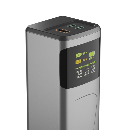 Hama “High Power” Power Pack, 200 W, 24000 mAh, 2x USB-C, USB-A, Quick Charging