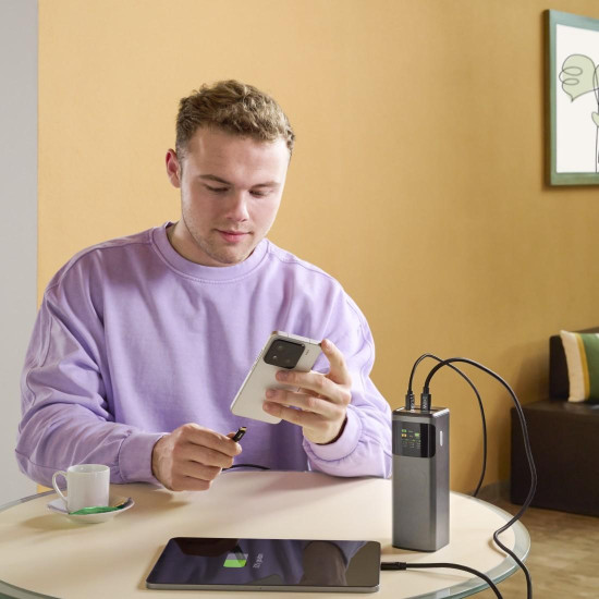 Hama “High Power” Power Pack, 200 W, 24000 mAh, 2x USB-C, USB-A, Quick Charging