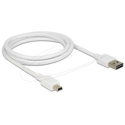 Delock Cable EASY-USB 2.0 Type-A male > USB 2.0 Type Mini-B male 1 m white