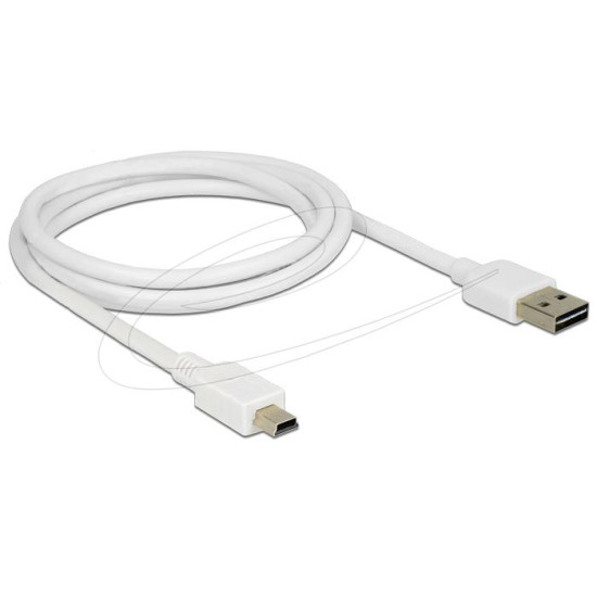 Delock Cable EASY-USB 2.0 Type-A male > USB 2.0 Type Mini-B male 1 m white