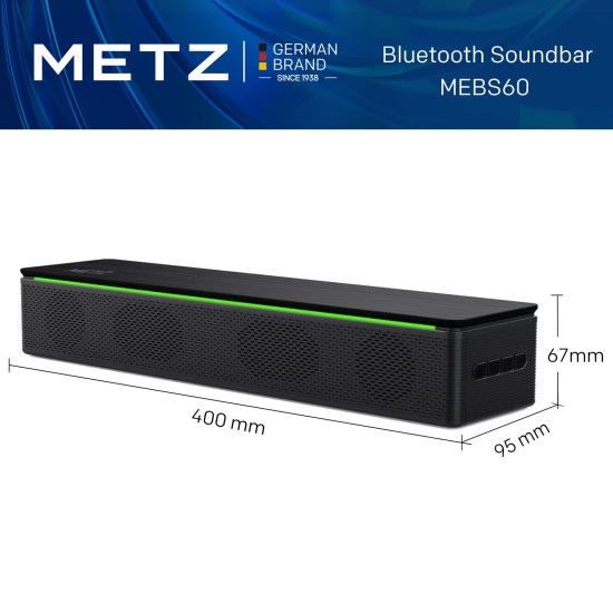 METZ Блутут колона Sound 2 Mini /soundbar/, 10W, LED,FM радио, SD слот