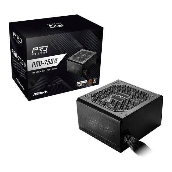 Power Supply ASRock PRO-750B 750W 80+ Bronze PCIE 5.1 Ready