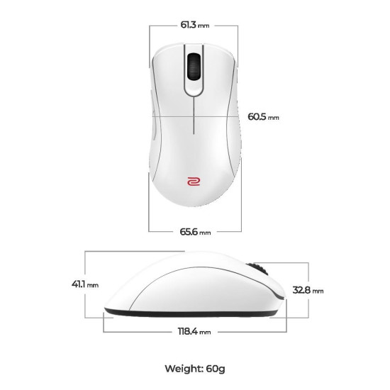 ZOWIE EC3-DW 4K gaming mouse, Glossy white