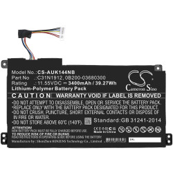 Laptop Battery for ASUS VivoBook 14 E410MA-EK007TS, E510MA-BR058T, C31N1912  LiPo 11.55V  3400 mAh CAMERON SINO