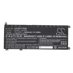 Батерия  за лаптоп DELL G3 15, G5 15 5587, INS 15PD-1863BL, Latitude 15 3590, 33YDH, W7NKD, LiIon 15.2V  3400mAh CAMERON SINO