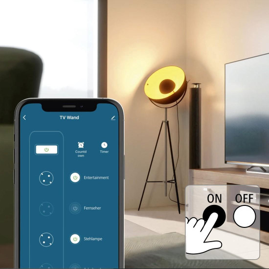 Hama Smart WLAN Power Strip, 4-Way, Indiv. Switchable, Overload Prot., 4x USB