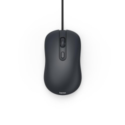 Hama “CM-200” USB Mouse, Optical, 4 Buttons, W/O Click Noise, w. Cable, black