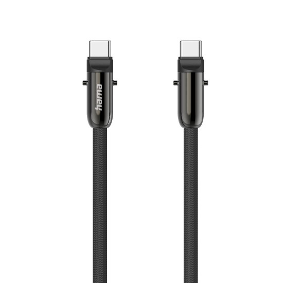 Hama USB-C Cable and Mobile Phone Strap, 2-in-1 Solution, 1.2 m, black