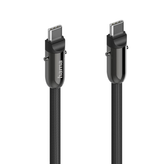 Hama USB-C Cable and Mobile Phone Strap, 2-in-1 Solution, 1.2 m, black