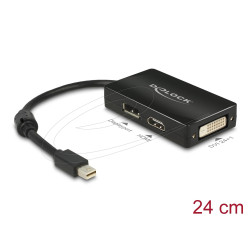 Адаптер Delock mini DisplayPort 1.1 мъжко към DisplayPort / HDMI / DVI женско black