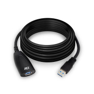 ACT USB 3.2 Gen 1 Удължителен активен кабел USB-A-USB-A, 5м/ вкл. до 4хAC6005USB/