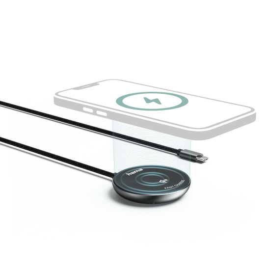 Hama Wireless Qi2 charger, inductive fast charging at the desk etc., 15 W