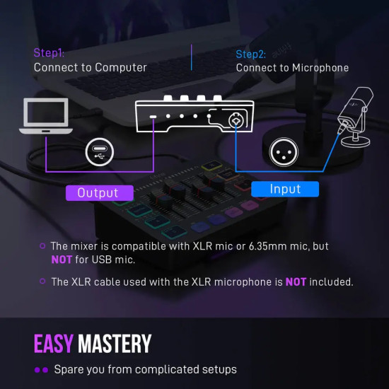 FIFINE SC3 RGB Audio Interface - Black
