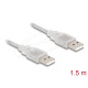 Кабел Delock USB-A мъжко - USB-A мъжко 1.5 m, прозрачен