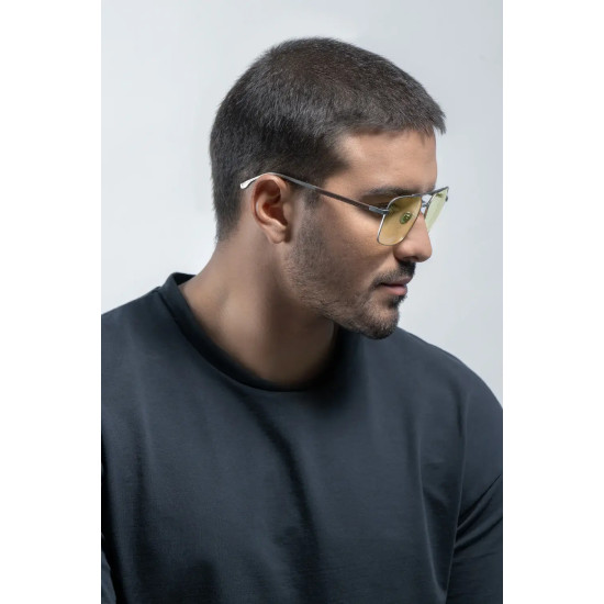 GUNNAR White Wolf Computer Glasses - Steel/Umber - Amber