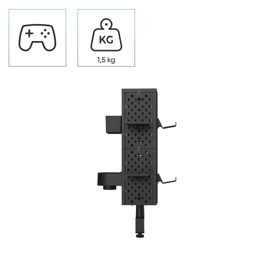 uRage Peg Board, Perforated Panel for Gaming, Modular Kit, Wall/Table Mounting, black