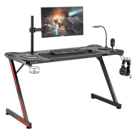 Gaming Desk Nemesis II - Black Red