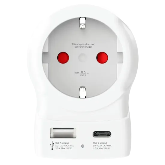 Skross 1500283E Travel adapter Europe to UK + 1 x USB  A/C