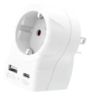 Skross универсален адаптер Europe to USA+1xUSB A/C, 20W , 1500284E