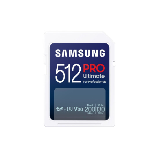 Memory card Samsung 512Gb PRO Ultimate SD Card Full-Size SDXC UHS-I , U3, V30, USB Adapter