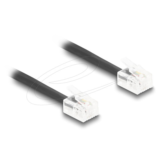 Delock Телефонен кабел спирален кабел RJ11 plug -RJ11 plug , черен 1 м