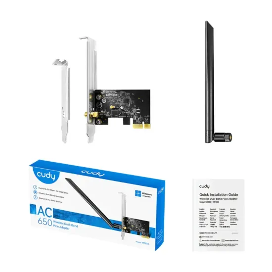 Ethernet Adapter Cudy WE650, Dual-Band WiFi 5 PCI-e, 433 + 200 Mbps