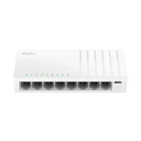 Суич Cudy GS108U, 8-портов 10/100/1000 Mbps RJ 45, USB-C - Бял