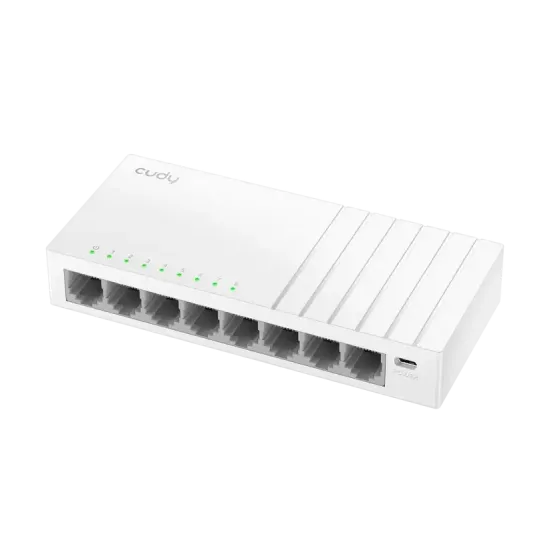 Суич Cudy GS108U, 8-портов 10/100/1000 Mbps RJ 45, USB-C - Бял