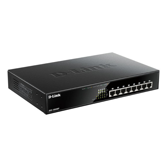 Switch D-Link DGS-1008MP, 8 портов PoE 10/100/1000 Gigabit