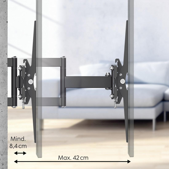 Hama TV Wall Bracket, Swivel, Tilt, Pull-out, 216 cm (85”), up to 50 kg