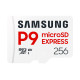 Memory card Samsung microSDXC, 256GB, P9 Express, 800 MB/s, UHS-I 90 MB/s U3, V30, A1