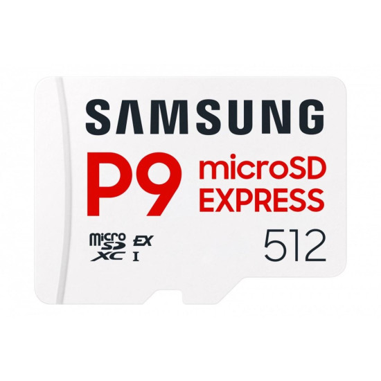 Memory card Samsung microSDXC, 512GB, P9 Express , 800 MB/s, UHS-I 90 MB/s U3, V30, A1