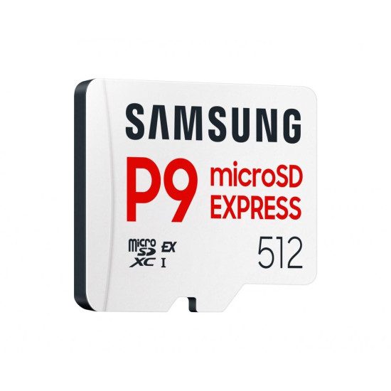 Memory card Samsung microSDXC, 512GB, P9 Express , 800 MB/s, UHS-I 90 MB/s U3, V30, A1