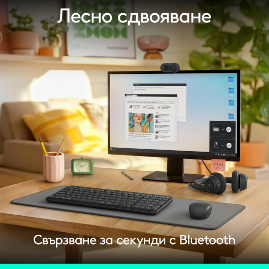 Wireless Keyboard and Mouse Logitech MK250 Graphite - BG Cyrilic Layout